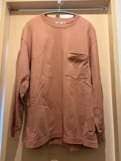 ユニクロU◆クルーネックT（長袖）◆メンズM◆ブラウン