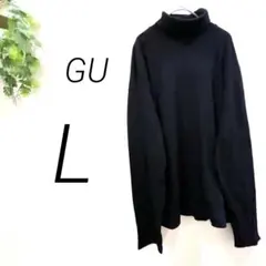 【1391】 GU カットソー　タートルネック　ブラック　長袖　秋冬