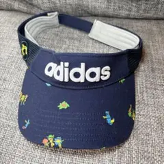 【新品未使用】adidas サマー柄 バイザー ネイビー