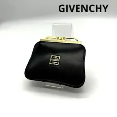 ジバンシー がま口 財布 コンパクトウォレット オールド レザー 黒 ロゴ金具