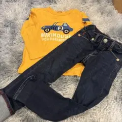 美品！ミキハウス　120 ロンT デニム　2点セット　男の子　長袖　デニム