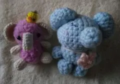 作家さんハンドメイドあみぐるみぞうさん2人セット