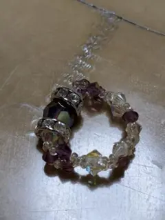 手作り紫ビーズリング