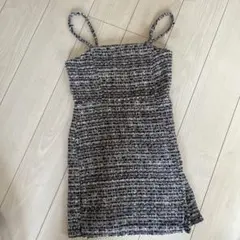 ツイード　キャミワンピース　zara ミニスカート　ミニワンピース