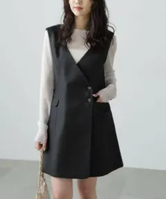 ★タグカット新品未使用★定価8,965円ジレ風ラップミニジャンパースカート