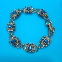 古*i様 青い装飾の金属製ブレスレット