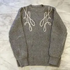 【美品】フリークスストア 限定展開 透かし編み テープ刺繍ニットプルオーバー