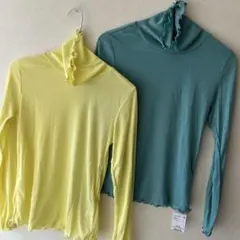 未使用　フリル付きハイネック長袖トップス2点セット