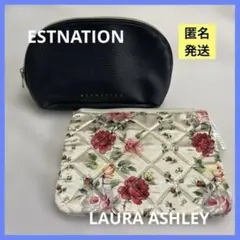 LAURA ASHLEY & ESTNATION ポーチ2点セット