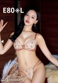 E80/L 花柄レース ブラジャーTバックショーツセット