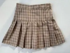 WEGO　ウィゴー　プリーツスカート　ベージュ　チェック　M