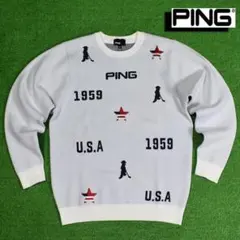PING/ピン ゴルフ クルーネックセーター【ホワイト/M】新品！