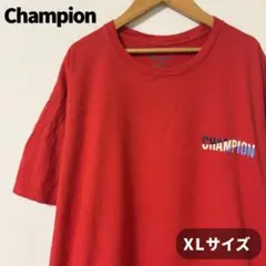 champion チャンピオン バックプリント Tシャツ 半袖 古着 赤 XL