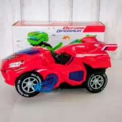 新品⭐️変身おもちゃ♥恐竜↔車　おもちゃ一体型　ダイナソー 赤