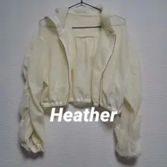 ヘザー Heather メッシュショートパーカー F アイボリー系 袖ギャザーのサムネイル