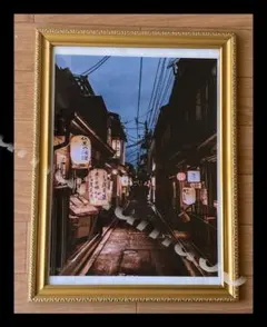 人形横丁 路地裏提灯 風景画 アートポスター インテリア No.123