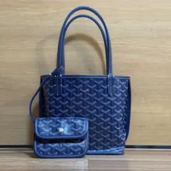 GOYARD ゴヤール　アンジュミニ　ネイビー ポーチ付きのサムネイル