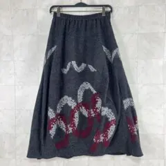 美品✨センソユニコ 慈雨 変形 ロングスカート ジャガード チェック 40