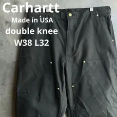 【USA製】Carhartt ダブルニー ペインターパンツ 黒 W38 ダック地