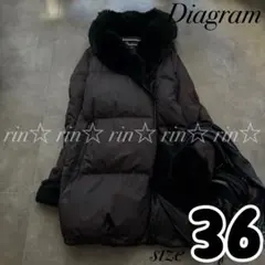 Diagram ダイアグラム　ダウンコート　女優襟　レッキスラビットファー　36