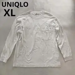 UNIQLO メンズ　ロンT カットソー￼ 長袖　白￼ XL