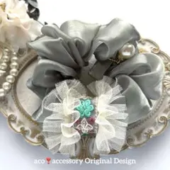 シマエナガ 様お取引中⭐3873⭐❣️大人可愛いヘアアクセ❣️インド刺繍リボンシュシ シマエナガ 様お取引中⭐3873⭐❣️大人可愛いヘアアクセ❣️インド