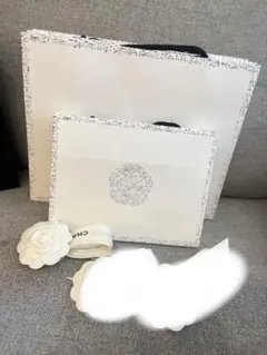 【銀座店限定】CHANEL シャネル ショッパー 計4枚 リボン・カメリア付き