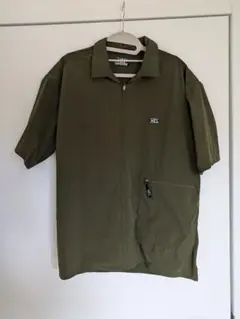 FREAK'STORE×MEI オリーブ色 Mサイズ ジップアップ半袖シャツ