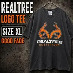 REALTREE リアルツリー ロゴTシャツ XL ブラック 微フェードのサムネイル