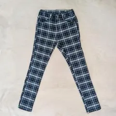BRANSHES グレー系チェック ロングパンツ　140cm