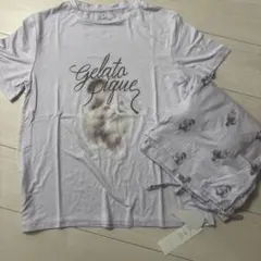 新品♡ジェラートピケの半袖ルームウェア上下セットパープル