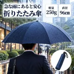 折りたたみ傘 メンズ ネイビー 軽量 大判 8本骨 手動 晴雨兼用 雨傘 日傘