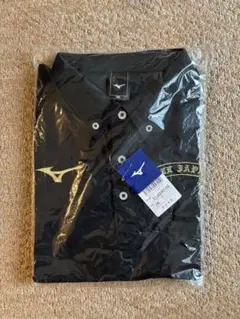 Mizuno 黒 ポロシャツ 2XL 高校総体　ブラック×ゴールド