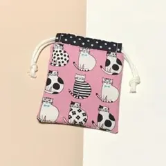 おすまし猫ちゃん♪ハンドメイド＊ちっちゃな巾着袋♪まめ巾着☆