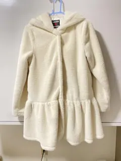 フリース フード付き ジャケット クリーム色