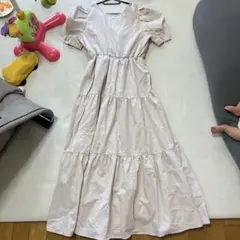 グレイル　 ティアード 半袖パフスリーブロングワンピース　S