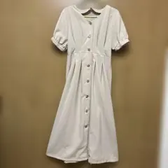 INGNI フロントボタン 半袖ワンピース ベージュ M