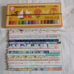 SAKURA クレパス 16色セット　鉛筆18本