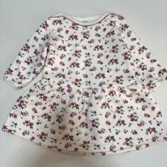 プチバトー 花柄長袖ワンピース 12M