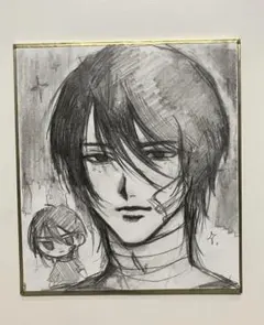 イラスト オリジナル 手描き アナログイラスト 色紙 36.