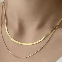 ネックレス ゴールド レディース 2本セット チェーン ス テンレス銅