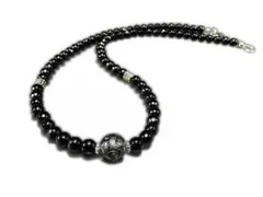 開運魔除け天然石オニキスカット風水昇龍黒龍手彫り水晶ネックレス1