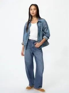 ユニクロ UNIQLO バギー カーブ ジーンズ 26 ブルー 66cm