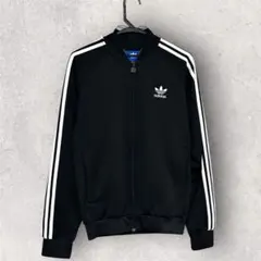 アディダス トラックジャケット　トレフォイル 刺繍ブラック　長袖