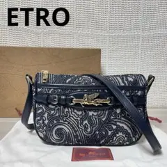 ☆超美品☆ ETRO ペイズリー ジャガード ショルダーバッグ ペガサス金具のサムネイル