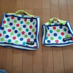 BREEZE 水玉模様 収納バッグ 2点セット