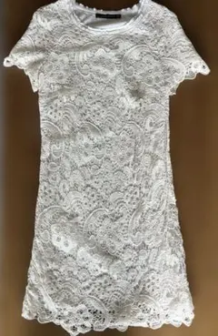 ZARA WOMAN アイボリー レース ワンピース M