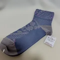 Tabio タビオ 花柄織り ソックス ブルー系