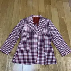 70sビンテージ！ポリエステルチェックジャケット