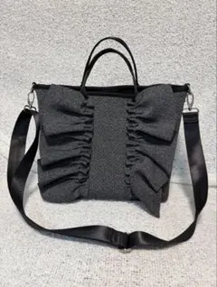 NO BAG NO LIFE /2way フリル ショルダーバッグ グレーのサムネイル